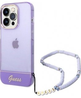 Guess GUHCP14XHGCOHU iPhone 14 Pro Max 6.7" purple/purple hard case Translucent Pearl Strap