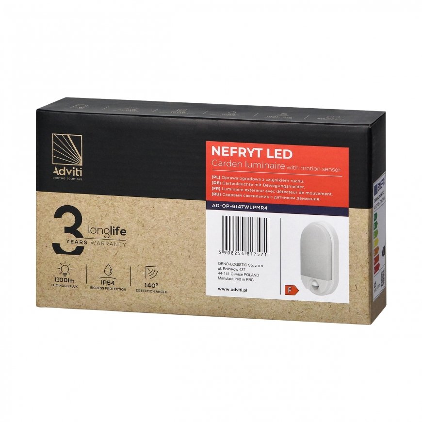 Wall light Orno NEFRYT LED 15W, garden light with motion sensor, 1100lm, IP54, 4000K, white – 2