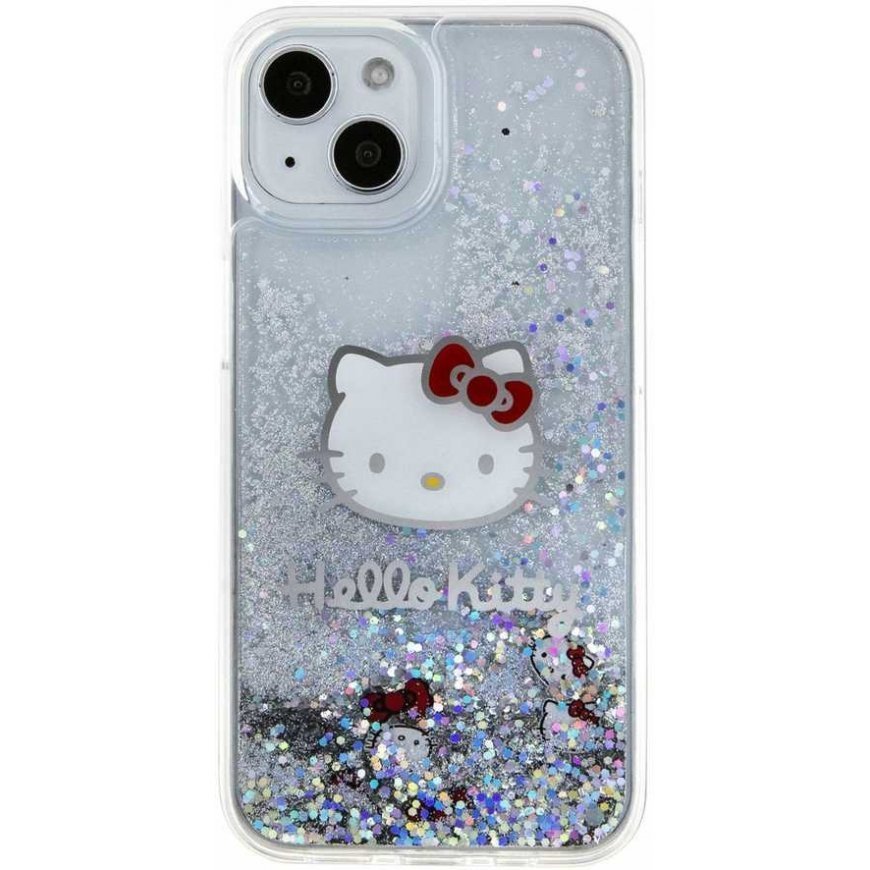 Hello Kitty Liquid Glitter Electroplating Head Logo Case For iPhone 15 Clear – 3