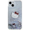 Hello Kitty Liquid Glitter Electroplating Head Logo Case For iPhone 15 Clear