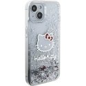Hello Kitty Liquid Glitter Electroplating Head Logo Case For iPhone 15 Clear