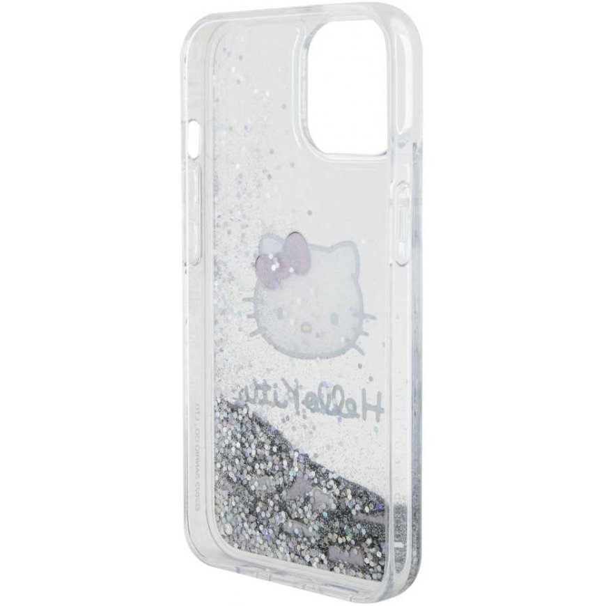 Hello Kitty Liquid Glitter Electroplating Head Logo Case For iPhone 15 Clear – 5