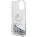 Hello Kitty Liquid Glitter Electroplating Head Logo Case For iPhone 15 Clear