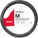Leather car steering wheel cover m 37-39cm swc-49-m amio-03551