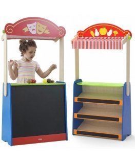 Viga Toys VIGA theater and food store 2in1