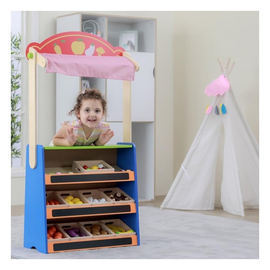 Viga Toys VIGA teatras ir maisto parduotuvė 2in1 – 2