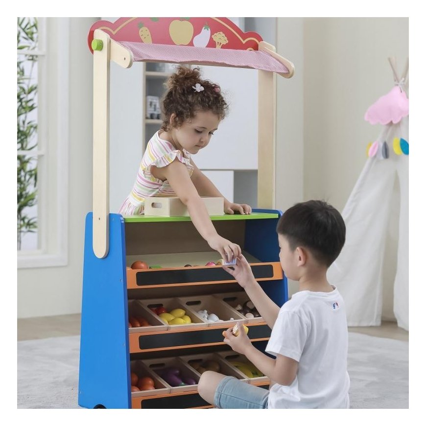 Viga Toys VIGA theater and food store 2in1 – 3