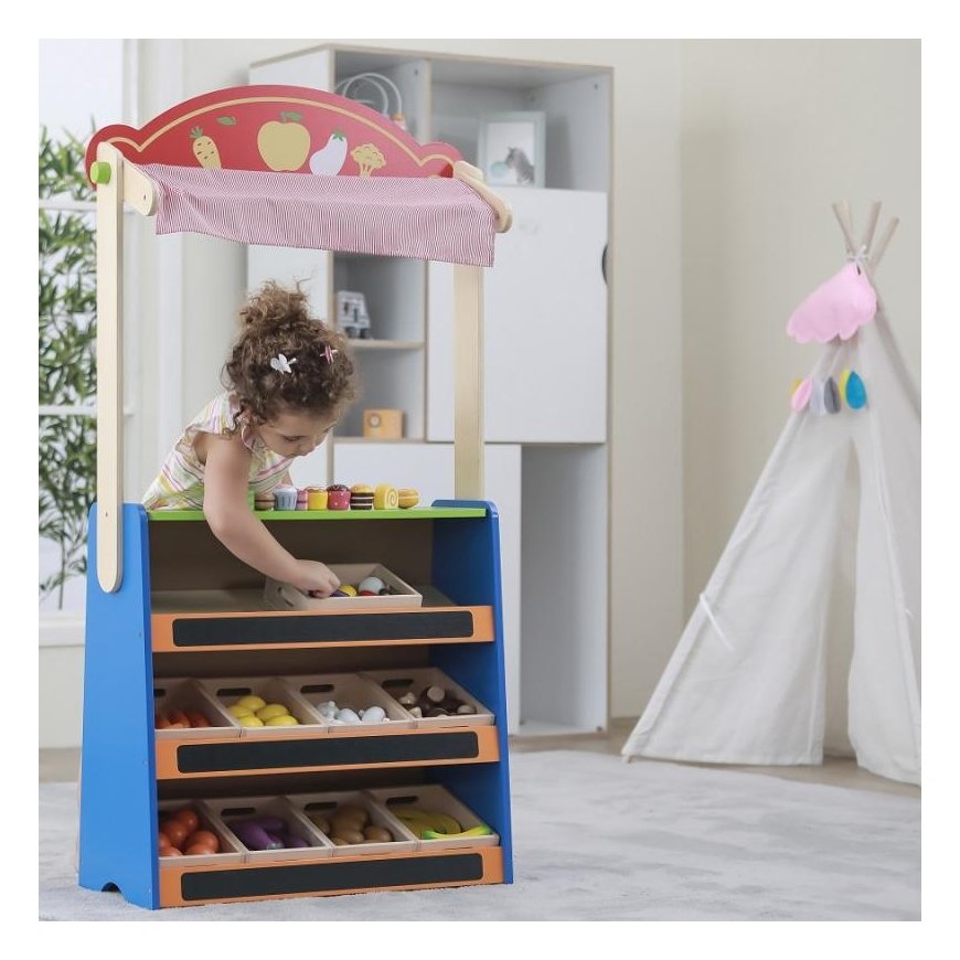 Viga Toys VIGA teatras ir maisto parduotuvė 2in1 – 5