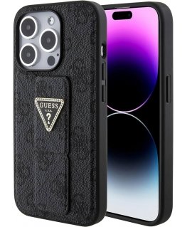 Guess PU Grip Stand 4G Strass Triangle Metal Logo Case for iPhon