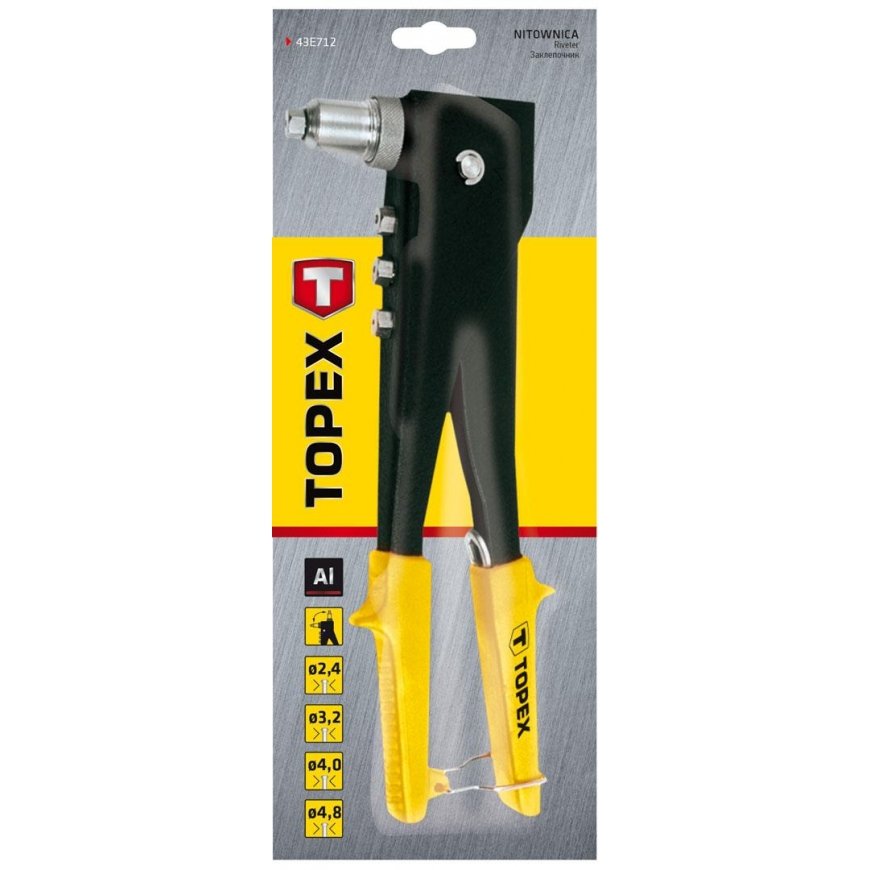 Topex Rivet for aluminum rivets 2.4 / 3.2 / 4.0 / 4.8 mm, two positions – 2