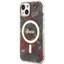 Guess Case for iPhone 14 6.1" GUHMP14SHCFWSA Khaki Hard Case Magsafe IML Flower Guess Case for iPhone 14 6.1" GUHMP14SHCFWSA Khaki Hard Case Magsafe IML Flower