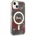 Guess Case for iPhone 14 6.1" GUHMP14SHCFWSA Khaki Hard Case Magsafe IML Flower Guess Case for iPhone 14 6.1" GUHMP14SHCFWSA Khaki Hard Case Magsafe IML Flower