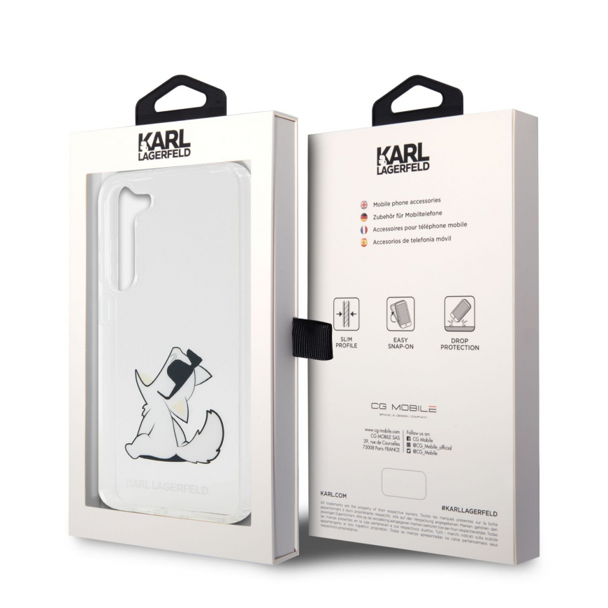 Karl Lagerfeld Case for Samsung Galaxy S23 Plus KLHCS23MCFNRC Clear HC PC/TPU Choupette Eat – 5