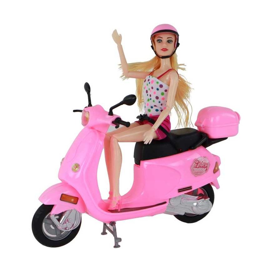 Lean Cars Doll set on a pink scooter with movable elements – 2