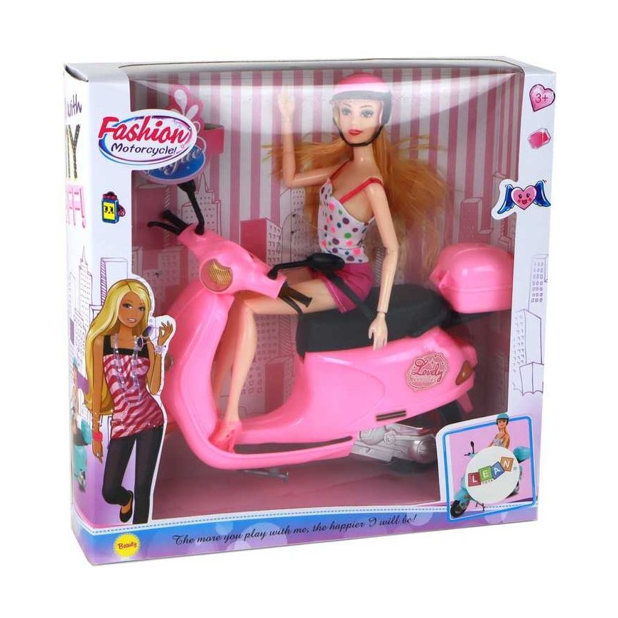 Lean Cars Doll set on a pink scooter with movable elements – 4
