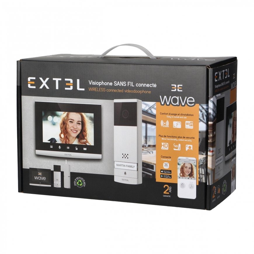 Orno Extel Wave, wireless video intercom kit, 7 inch touch screen, OSD menu, WI-FI + APP for phone, gate control, range up to 35 – 2