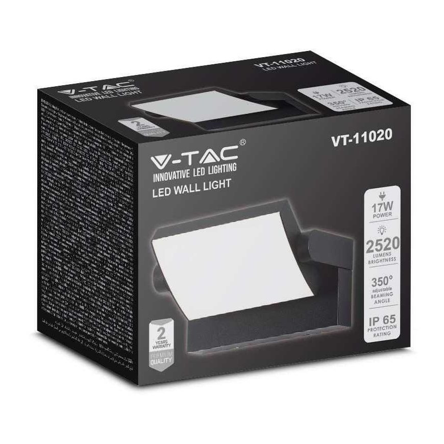 17W LED surface outdoor lamp, black, 3000K – 5