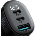 Įkroviklis automobilinis Joyroom JR-CCD04 2xUSB-C/USB-A 30W juodas
