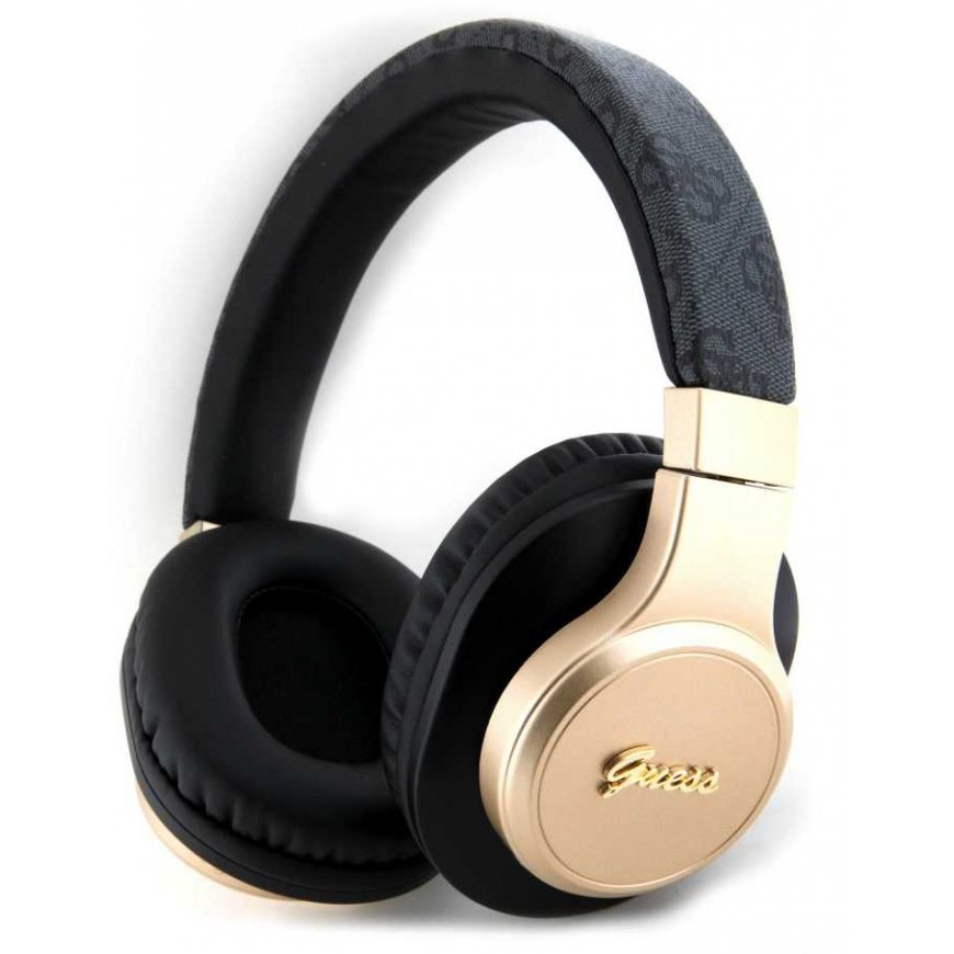 Guess PU Leather 4G Script Logo Bluetooth Stereo Headphone Juodas