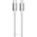 Kabel Lightning MFi - USB C srebrny 1m Kabel Lightning MFi - USB C srebrny 1m