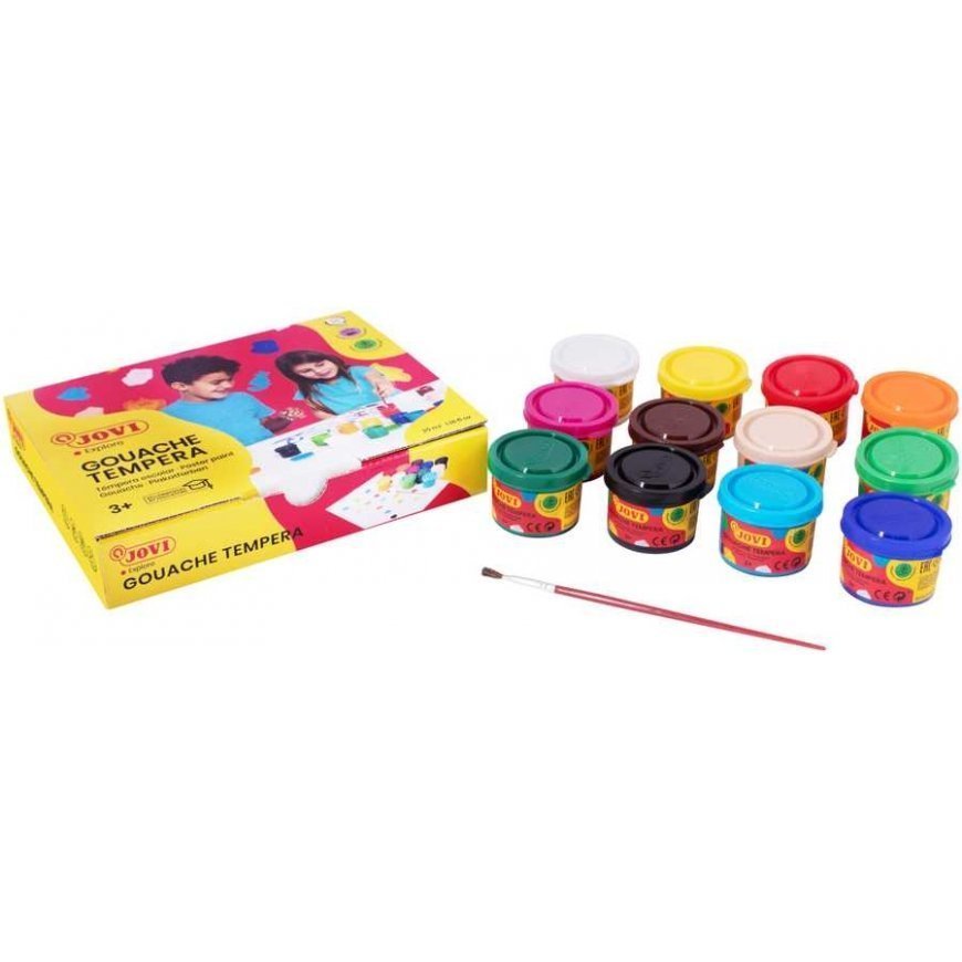 Gouache JOVI TEMPERA, 35 ml, set of 12 colors with a brush – 4