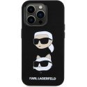 Karl Lagerfeld Liquid Silicone Karl and Choupette Heads Case for iPhone 15 Pro Black