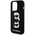Karl Lagerfeld Liquid Silicone Karl and Choupette Heads Case for iPhone 15 Pro Black