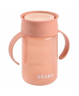 BEABA 360 DEGREE ROTATING NO-SPILL LEARNING CUP, Pink