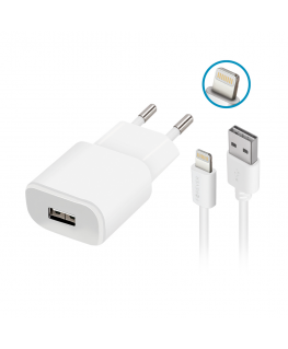 Forever TC-01 charger 1x USB 1A white + Lightning cable
