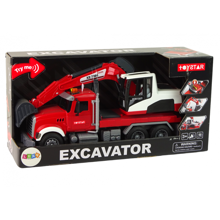 Lean Cars Truck with Excavator Tractor Excavator Sound Lights – 4
