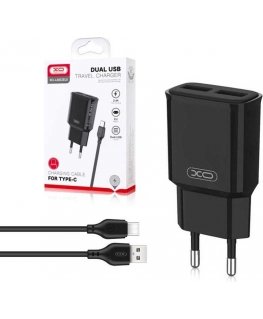 XO L92С charger | 12W | 2.4A + USB-C cable 1m black