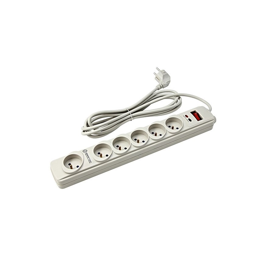 Power strip Powerton Powerton 6 sockets 3 m white