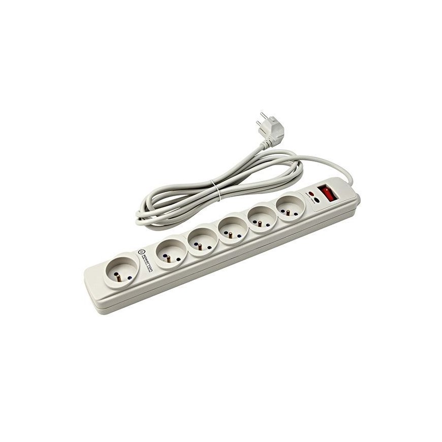 Power strip Powerton Powerton 6 sockets 3 m white – 2