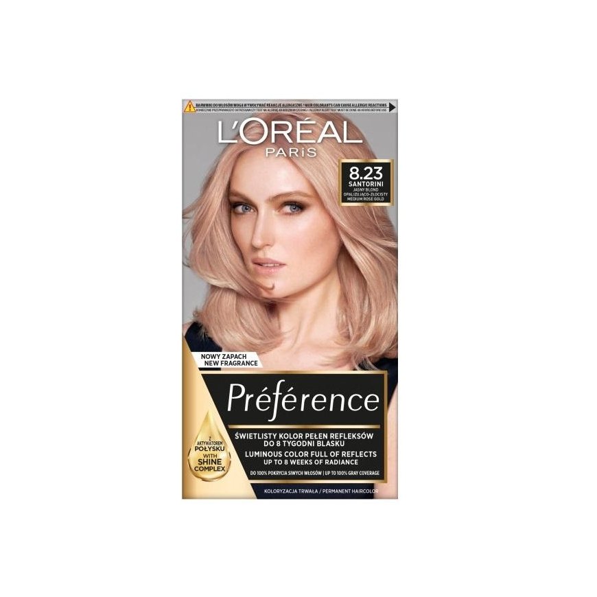 „L'Oreal Paris Recital Preference“ plaukų dažai 8.23 „Shimmering Rose“. – 2