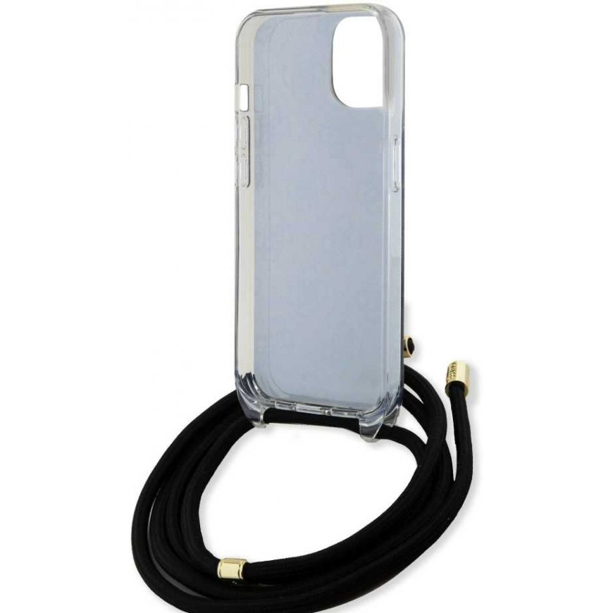 Case Guess IML 4G Printed Crossbody Case for iPhone 15 Black – 4