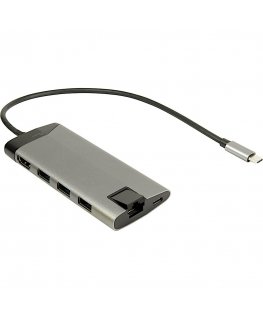 Inter-Tech GDC-802 USB 3.2 Gen 1 (3.1 Gen 1) Type-C Harmaa