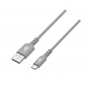 Cable USB-USB C 2m silicone grey Quick Charge