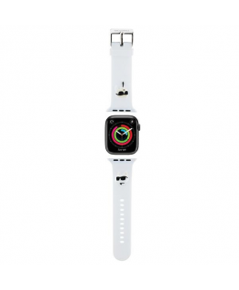 Karl Lagerfeld Strap KLAWLSLKCNH Apple Watch 42|44|45|49mm white|white strap 3D Rubber Karl&Choupette Heads