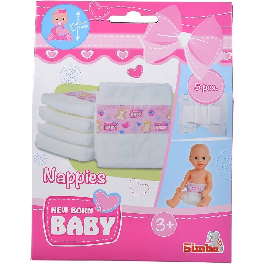 5 nappies for New Born Baby doll – 2