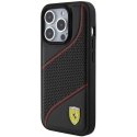 Ferrari PU Leather Perforated Sloping Case for iPhone 15 Pro Black