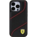 Ferrari PU Leather Perforated Sloping Case for iPhone 15 Pro Black
