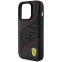 Ferrari PU odinis perforuotas nuožulnus dėklas, skirtas iPhone 15 Pro Juodas
