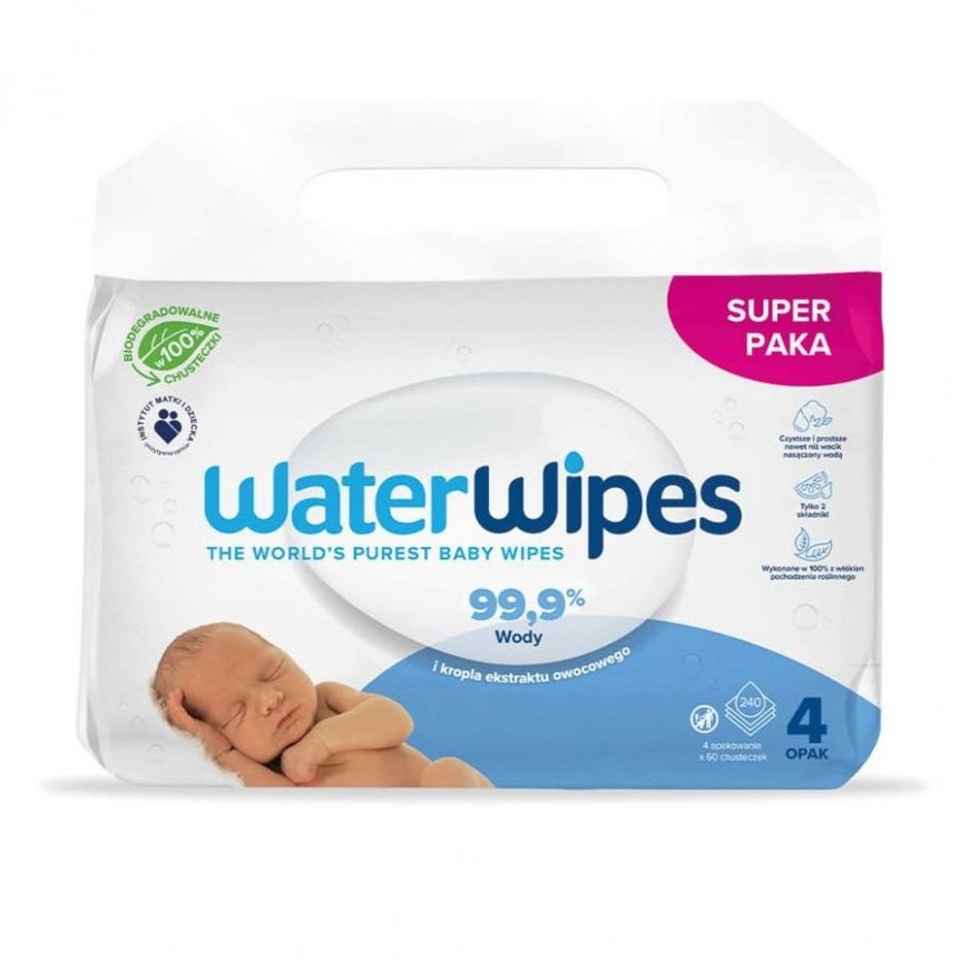 WATER WIPES Vater Wipes BIO, water moistened wipes, 60szt.x4 – 2