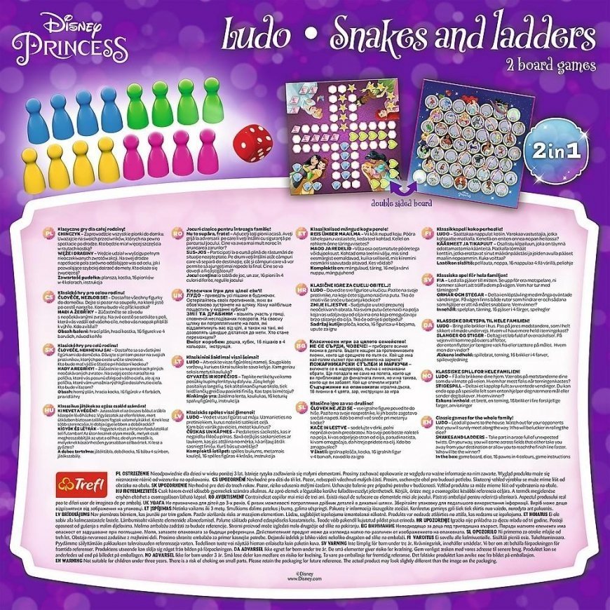 Disney Princess Trefl Chinese/Snakes and Ladders 2 in 1 game, Disney Princesses – 3