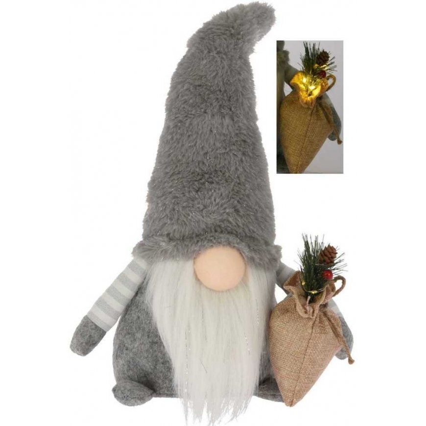 Home Styling Collection DECORATIVE PLUSH PELLET LED 38CM GRAY – 2