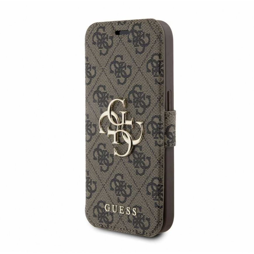 Guess PU Leather 4G Metal Logo Case for iPhone 15 Pro Brown – 2