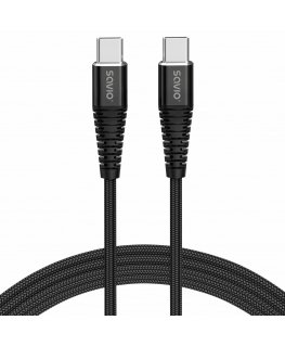 Savio CL-160 USB kabelis 2 m USB 2.0 USB C Melns