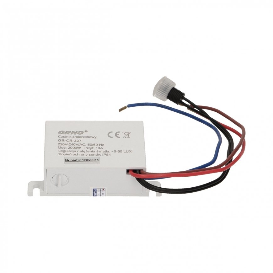 Orno Twilight switch with sensor 10A 230V 5-50lx (OR-CR-227) – 5