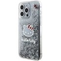 Hello Kitty Liquid Glitter Electroplating Head Logo Case For iPhone 15 Pro Max Clear