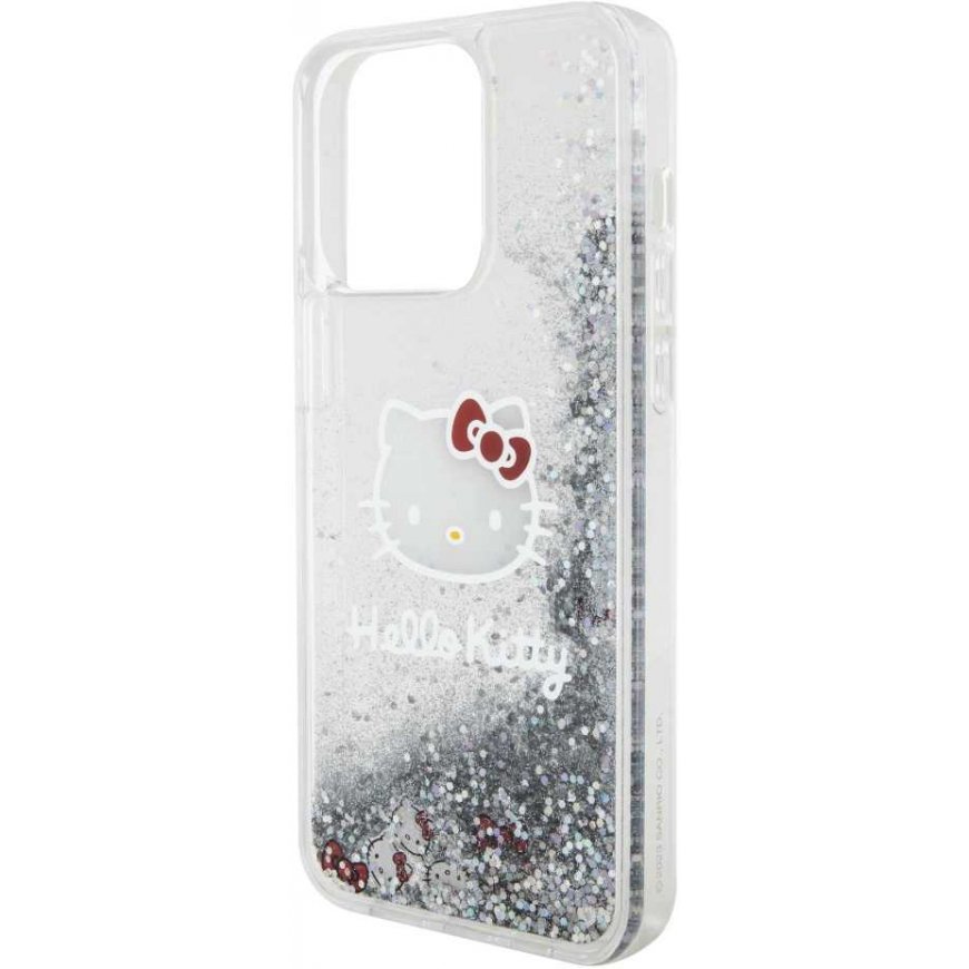 Hello Kitty Liquid Glitter Electroplating Head Logo Case For iPhone 15 Pro Max Clear – 5